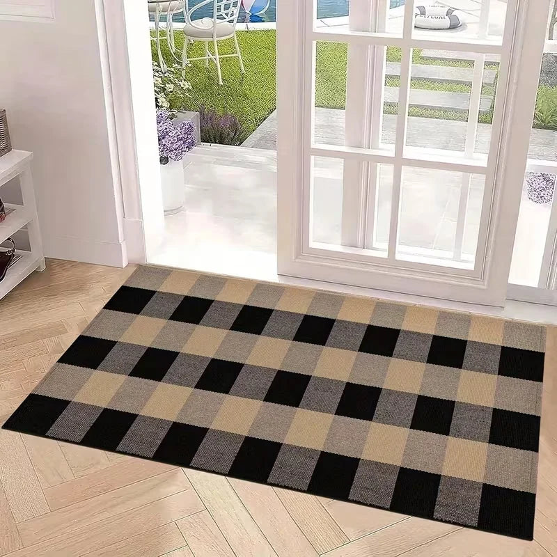 Checkered Hello Doormat