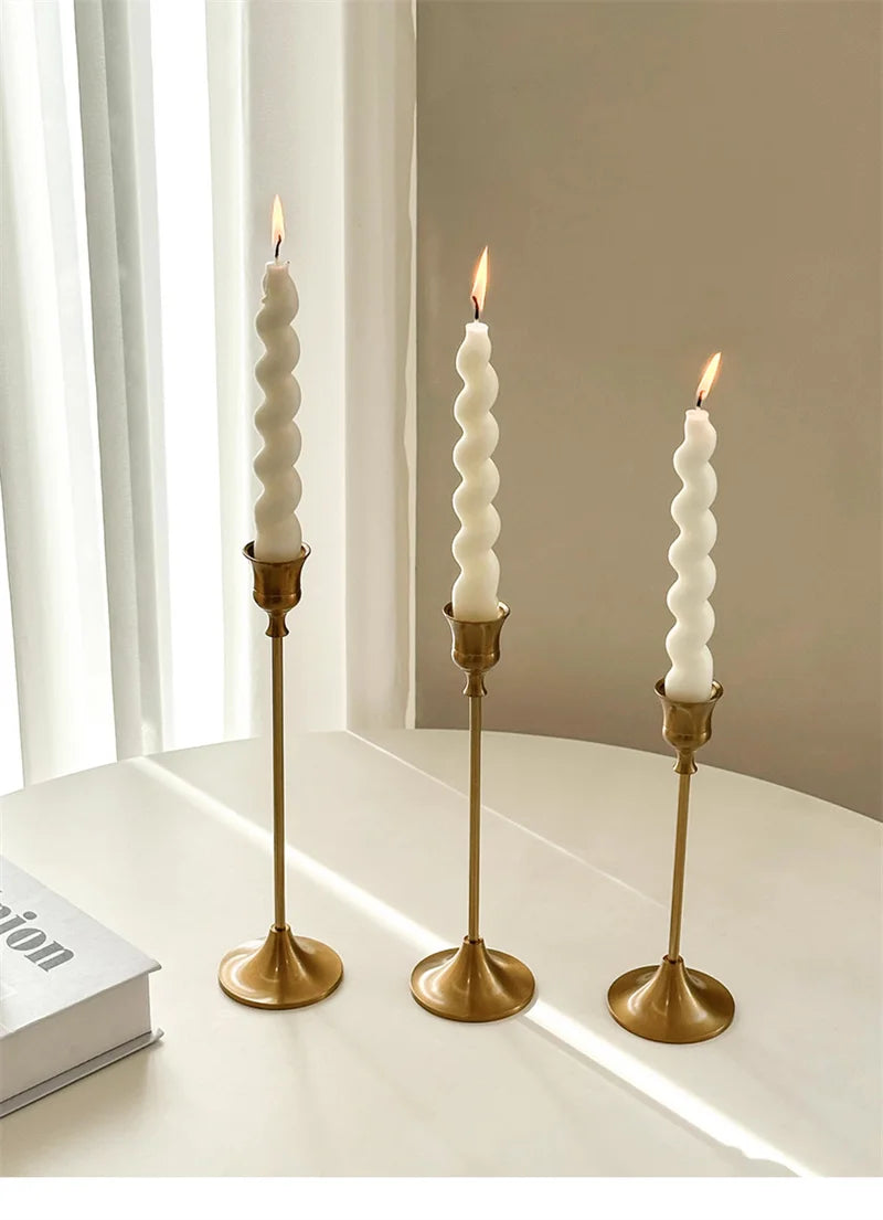 Brass Candlestick Holder Set
