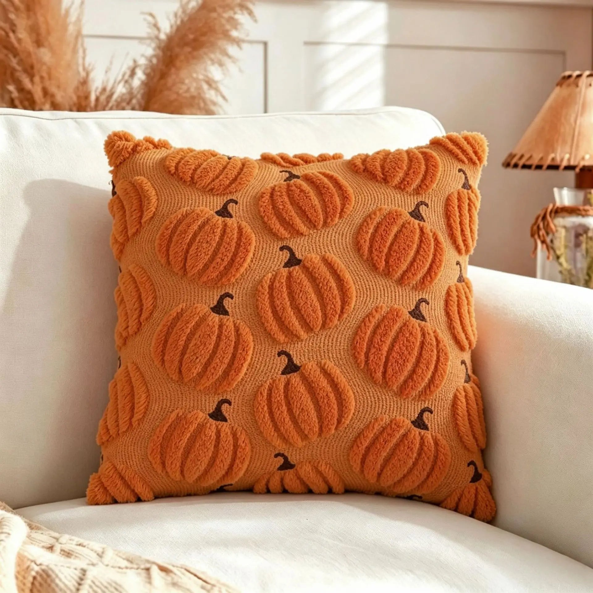 Textured Pumpkin Pillow Cover