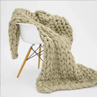 Chunky Knit Cozy Throw Blanket | Soft Textured Home Decor