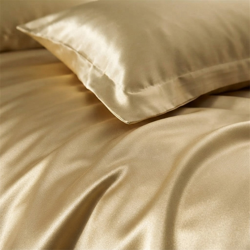 Solid Satin Bedding Set — Duvet Cover & Pillowcases